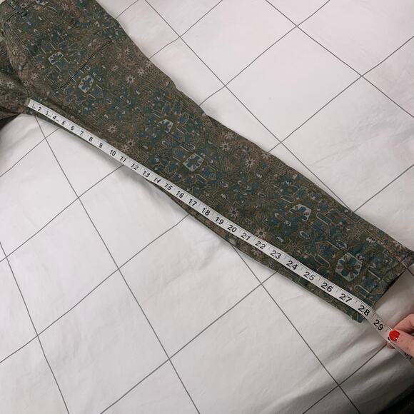 Anthropologie Pants Womens 26 Green Cadet Slim Utility Floral Casual High Rise - Picture 10 of 10